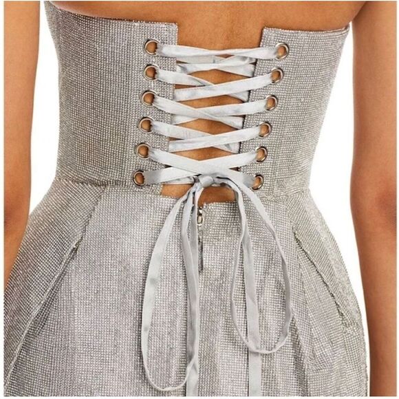 NWT Bronx and Banco Mariah Embellished Mini Cocktail Corset Dress- Diamond SZ 8L - Picture 2 of 15